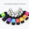 Quick Charge ABS LED Flashlight Super Bright USB Rechargeable Mini Flashlight Water Resistant Multi Color Keychain Light Outdoor