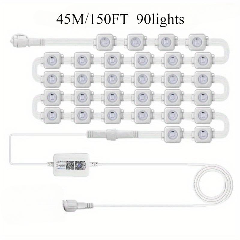 45M Permanent Outdoor Eaves LED Lights Waterproof RGB String Lights DIY Scene Christmas Birthday Holiday Party Lighting