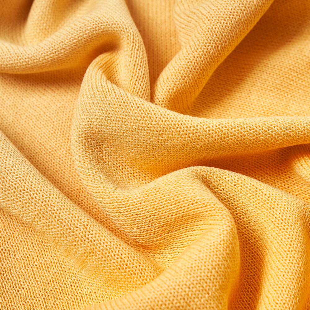 VERNO Linen Like Open Collar Knit Yellow