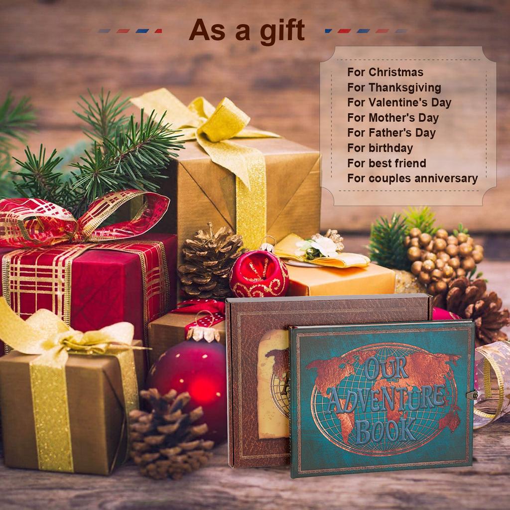 180stránkové DIY cestovní fotoalbum Naše kniha dobrodružství Kožené Retro Kreativní výroční fotoalbum Svatba Kniha hostů Dárek na památku