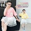Girls' summer skirt set, new children's clothing, medium and large children's beautiful and good-looking T-shirt skirt two-piece set