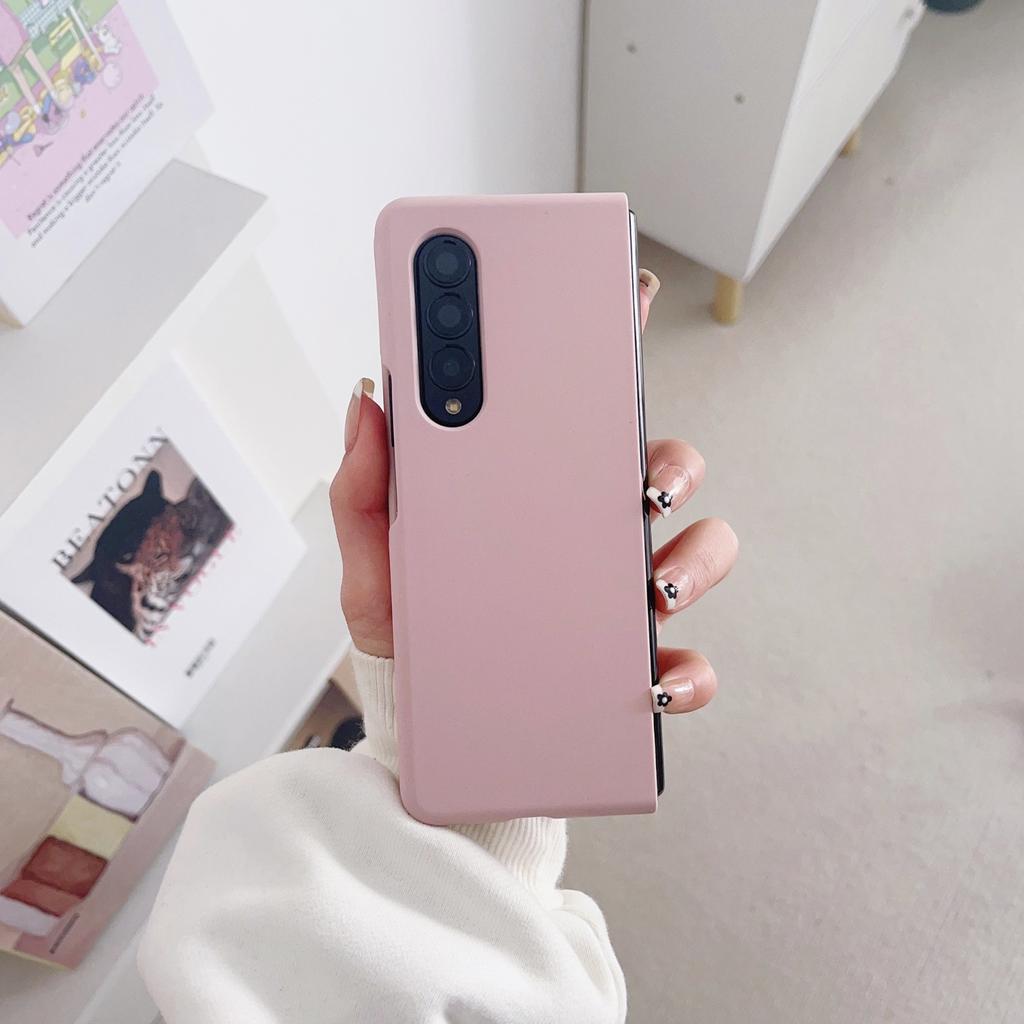 Etui dla Samsunga Galaxy Z Fold 4 3 Kolorowe Przyjazne dla skóry Matowe Płynne Silikonowe Pierścień Składane Odporne na wstrząsy Etui Ochronne Akcesoria