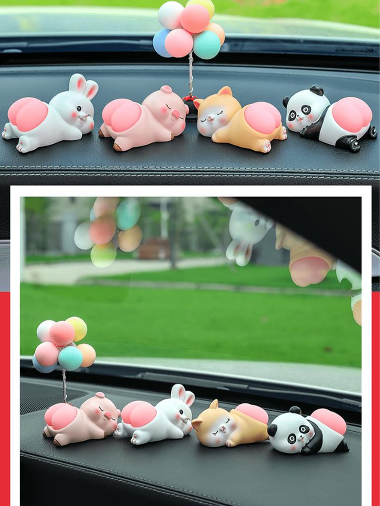 Cute Squishy Butt Cat Car Ornament – Adorable Sleeping Kitten Dashboard Decor