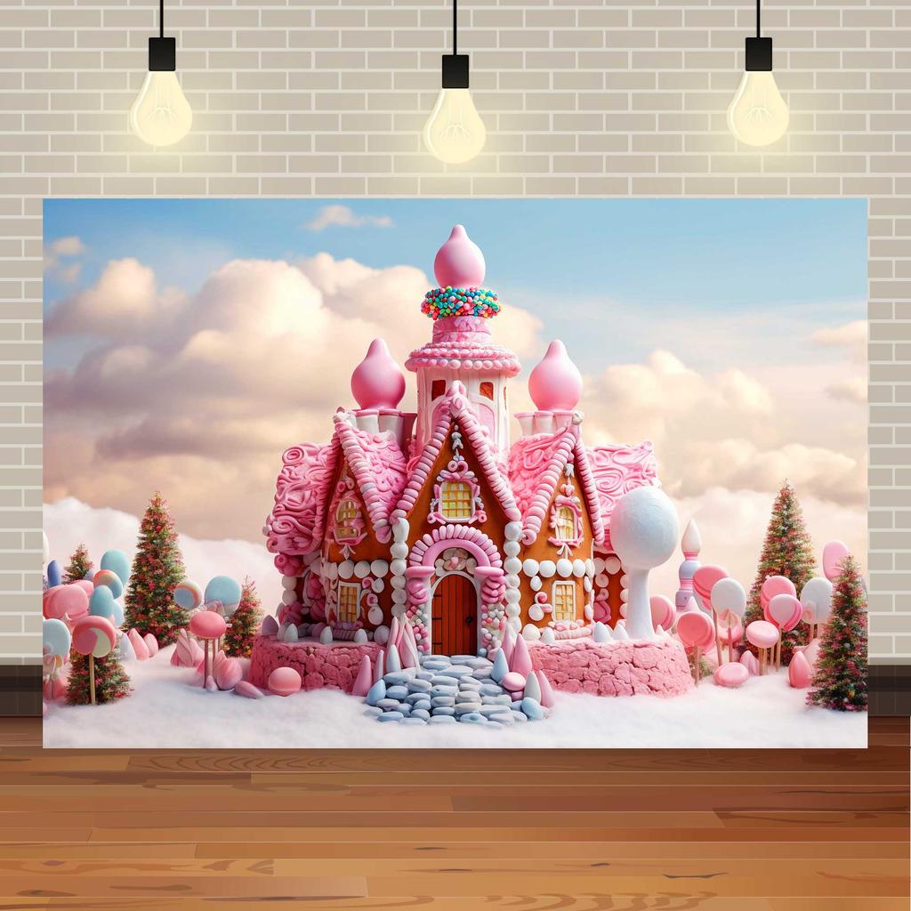 Fantasy World Candy House Theme Decoration Background, Fairy Tale Style Studio Photography Children's Portrait Shooting Backdrop