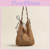 Woven Shoulder Bag With Magnetic Closure For Casual Travel And Beach Vacation