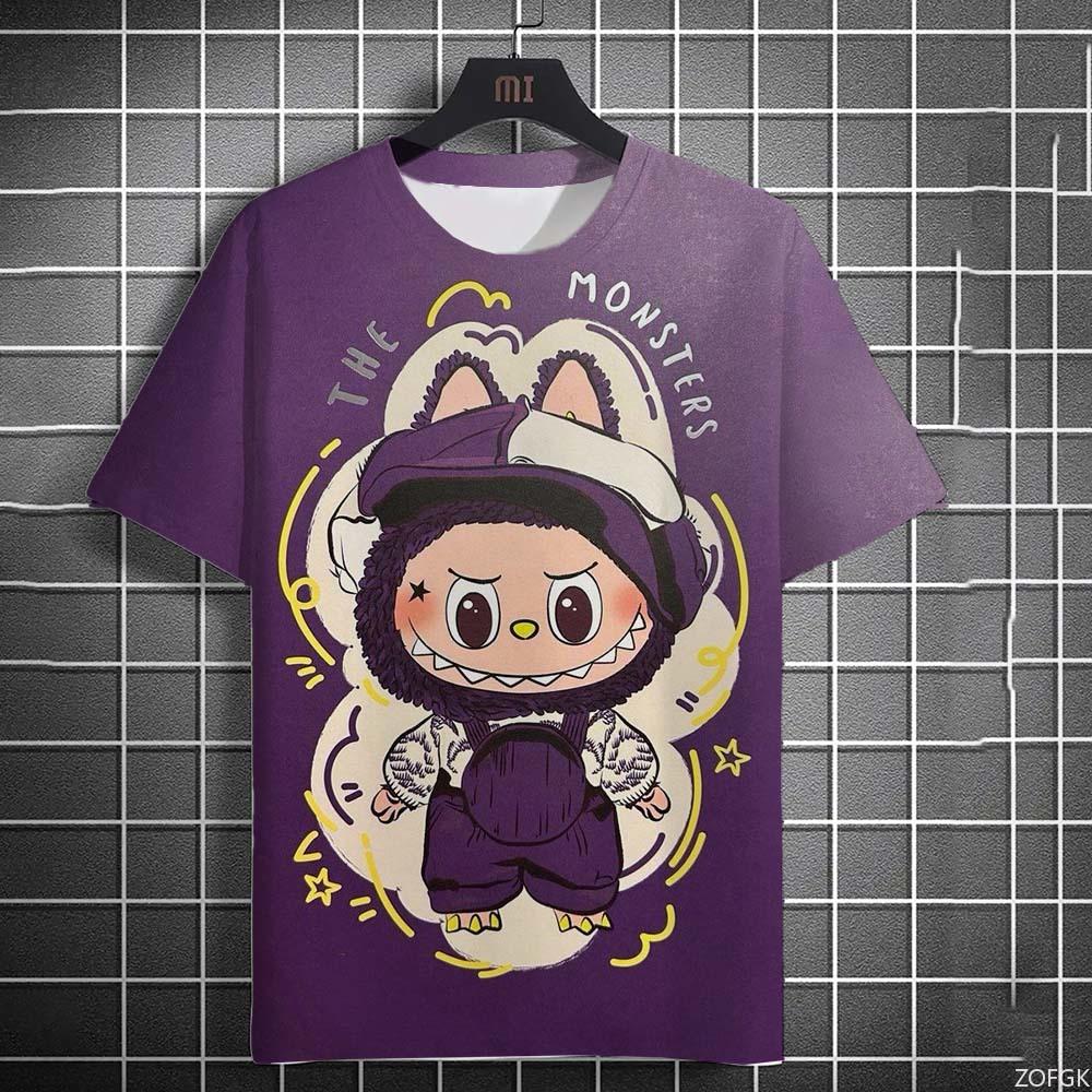 Summer Fashion 3D Cartoon Pull Cloth Cute Printed Short Sleeved Comfortable Casual Round Neck Loose T-shirt
