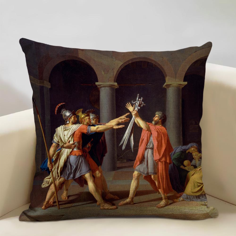 Neoclassicism Home Decorative Napoleon Oil Painting Sofa Throw Pillow Case Rome Spartacus Jacques Luis David Art Cushion Cover