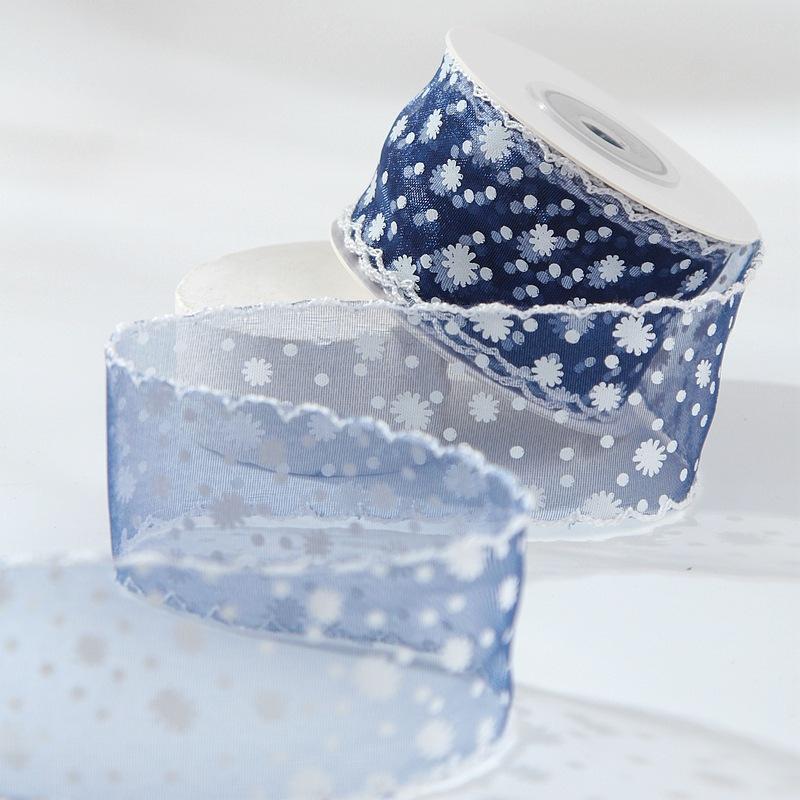 Printed Chiffon Voile Ribbon 1.5" 38Mm Diy Hair Bows Sewing Accessories Handmade Crafts Gift Flower Packing 10 Yards