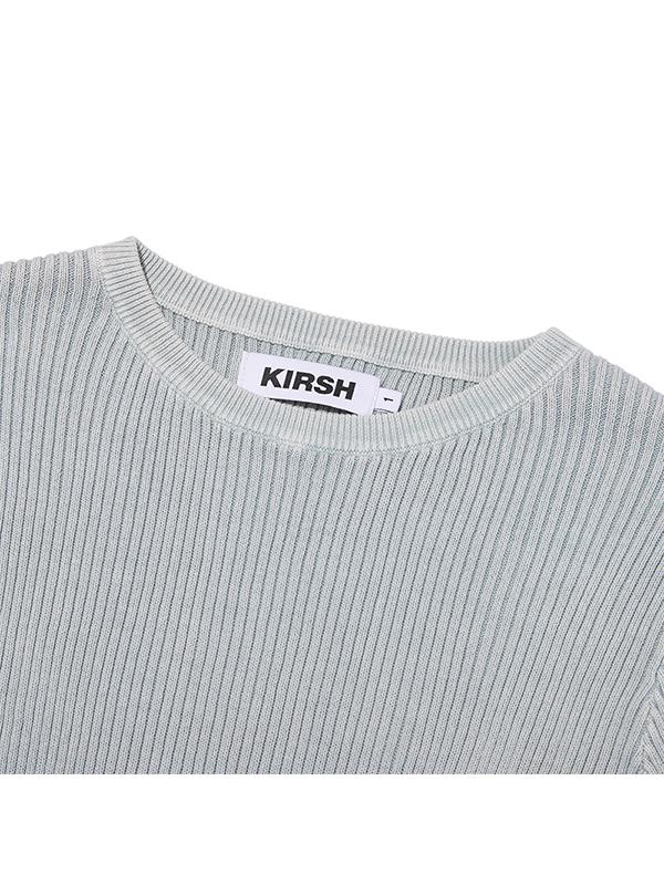 KIRSH Pigment-Dyed Slim Fit Knit [Light Blue]