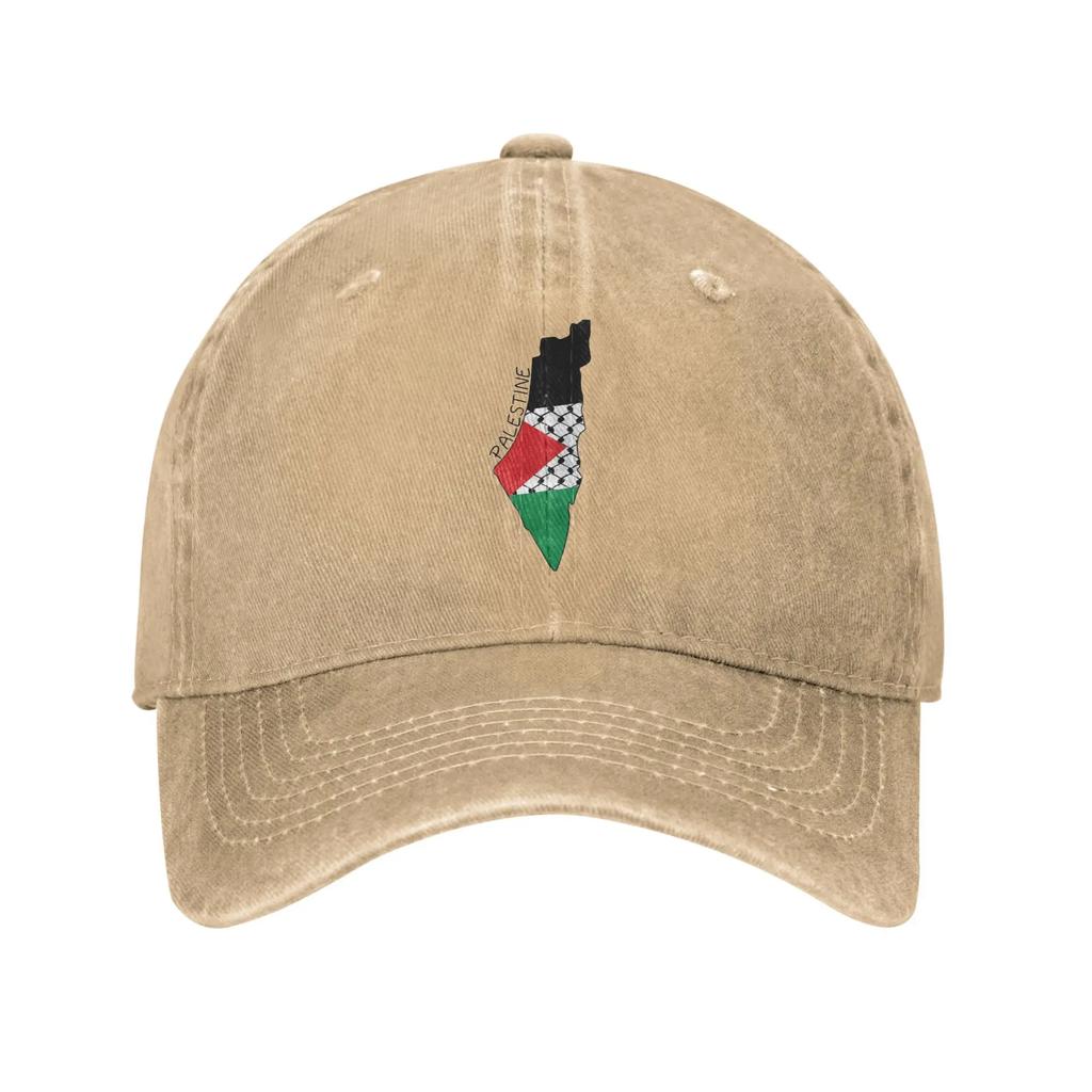 Flag Map Palestinian Kufiya Hatta Traditional Baseball Caps Unisex Washed Snapback Cap Outdoor Workouts Adjustable Hat
