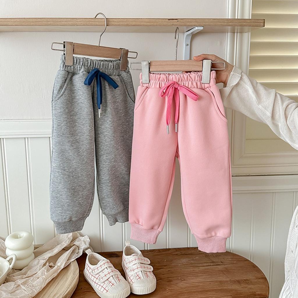 Kinder Herbst- und Winter-Sweathose, lockere und vielseitige lässige Sporthose für Jungen und Mädchen, Baby-Plüsch-Langhose