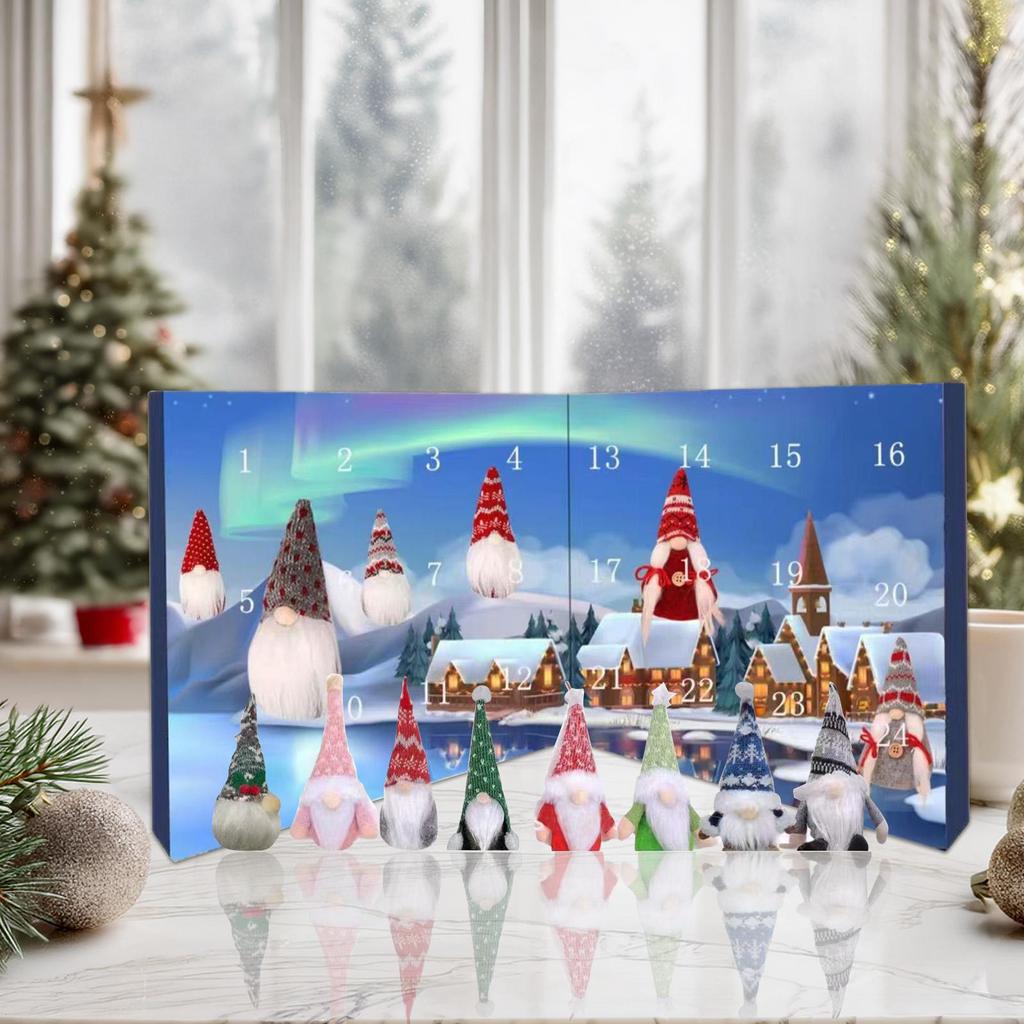 24 Days countdown To Christmas gnome Dolls advent calendar surprise Gift Box to welcome Christmas for Teen Kids Toddler Girl