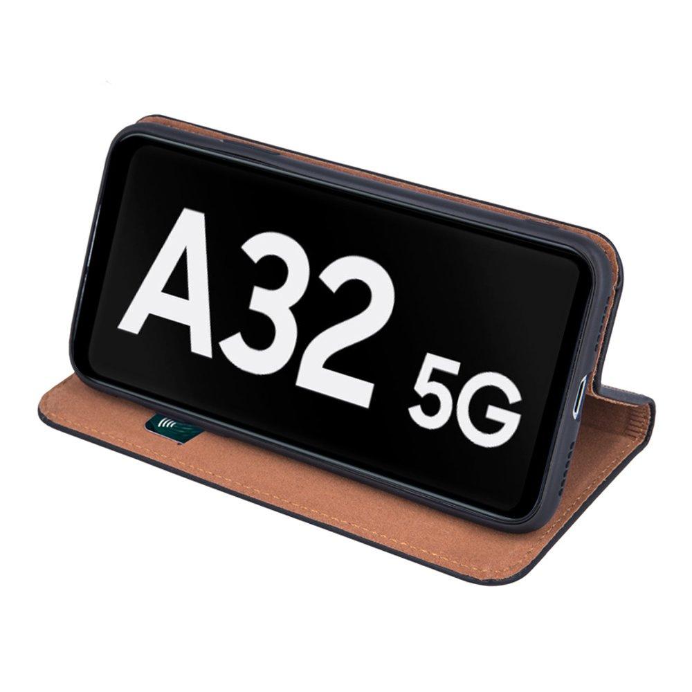 Leather Wallet Case for Samsung Galaxy A32 5G, Black