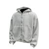 Women's  Fashion Zipper Hoodie Long Sleeve Hooded Pullover Sweatshirt Casual Solid Color Tops With Pockets