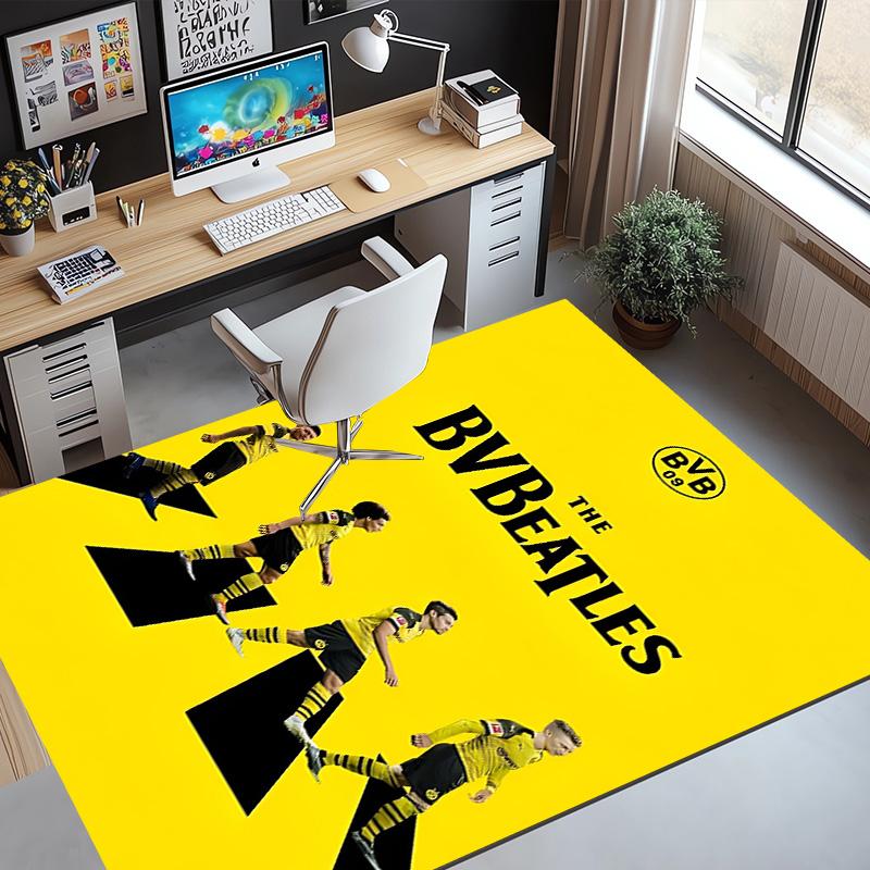 Dywan z wzorem Borussii Dortmund, Mata do wewnątrz/na zewnątrz, na piknik, do pokoju gier, sypialni, biura, salonu, dywan do wystroju domu, prezent urodzinowy
