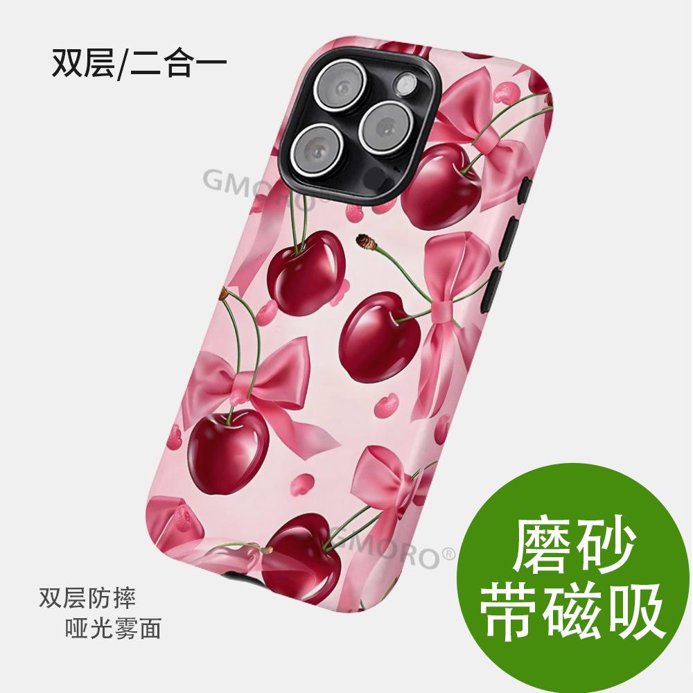 26 Years Old New Cherry Bow Mobile Phone Case Magsafe Protective Case for Apple 17/16/15 Mobile Phone Case