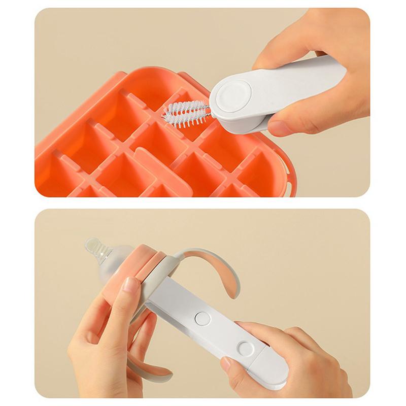 

Щетка для чистки 3-в-1, щетка для чистки крышки бутылки для воды, многоцелевая U-образная щетка для чистки щелей чашки, силиконовая чистящая щетка 1pc