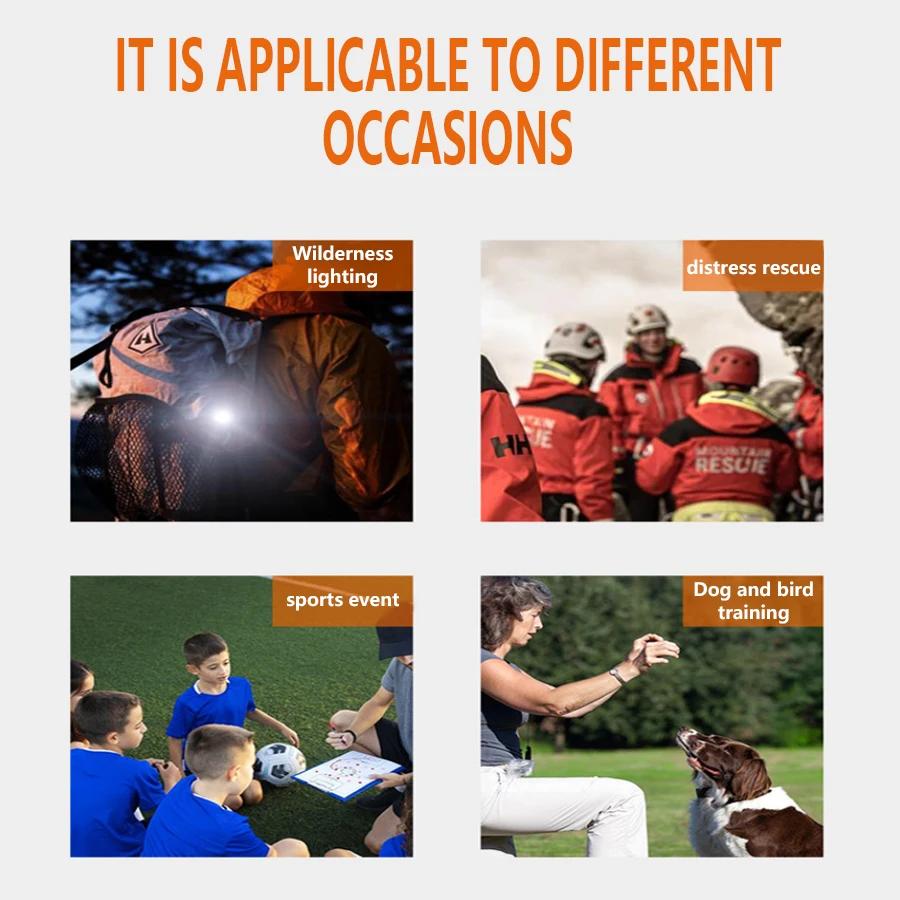 Super Bright LED Flashlight Keychain, USB Rechargeable Emergency Whistle, Survival & Outdoor Gear for Camping, Gifts for Men