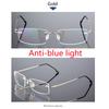 Anti Blue Light Customize Prescription Frameless Coating Myopia Eyeglasses Computer Eyeglasses 0 -0.5 -1 -1.5 -2 -2.5 -3 -4 -5 -6