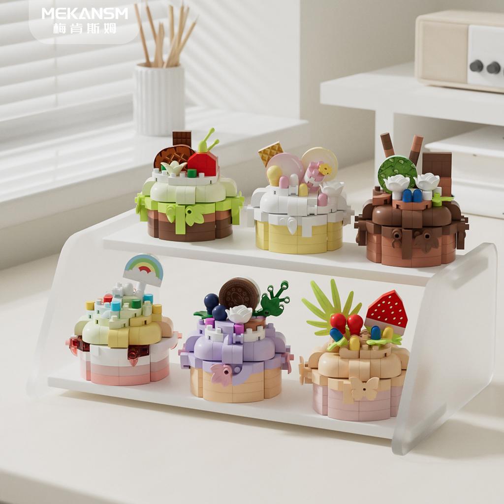 Mini Building Block Food Construction Set Bricks Toys for Children 8 Year Micro Bricks for Adults Birthday Gifts Cake Decoration