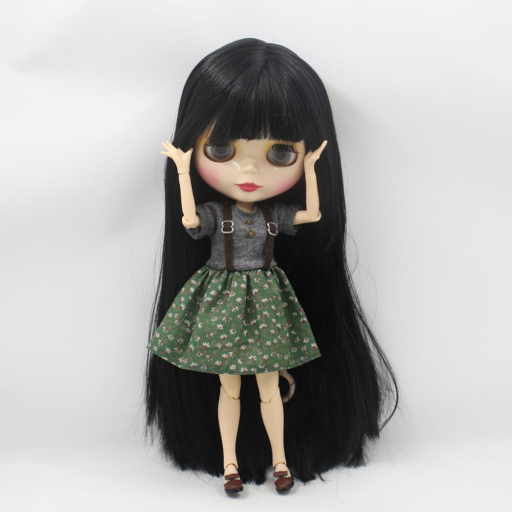 ICY DBS Blyth Doll Bjd Toy Black Straight Long Hair White Skin Joint Body 1/6 30cm Anime Toy Girls Gift Anime