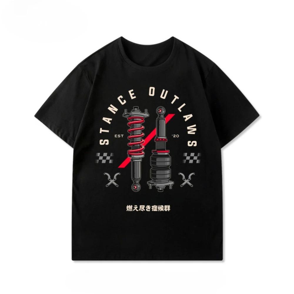 2025 Modified Car Culture Shock-absorbing Car Friends Association Loose Short Sleeve Men and Women T-shirt Fashion Brand Summer