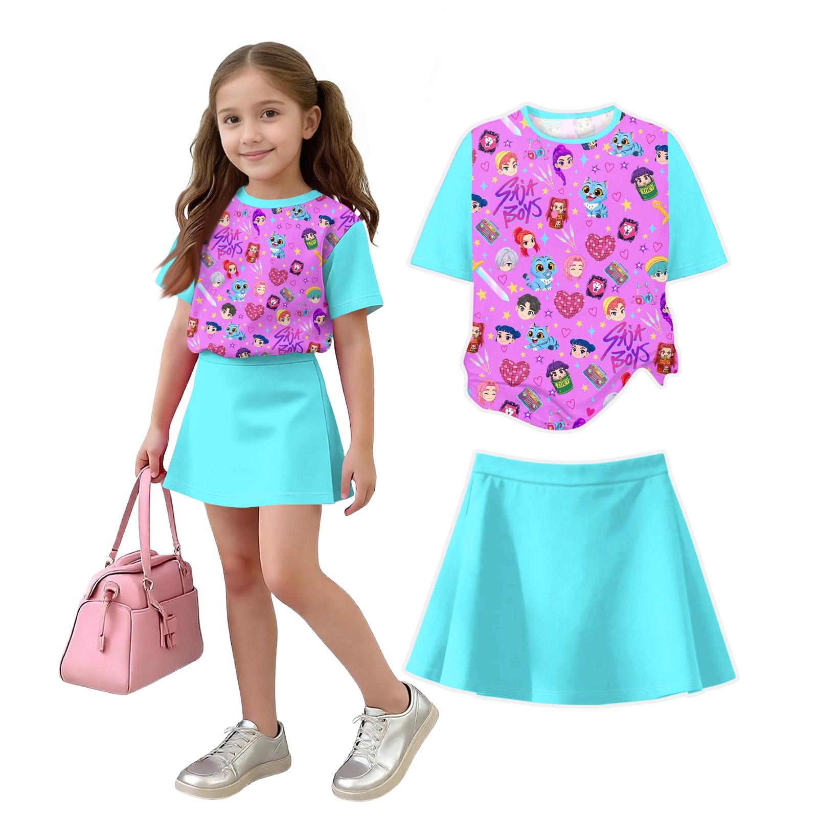 

Infant Newborn Baby Girls Boys Loose Print T-shirt+Pants Print Outfits Set 110 розовый
