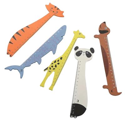 5PCS Transparent Animal Rulers with Clear Markings Classroom Supplies Acrylic Texture for School Classroom Supplies