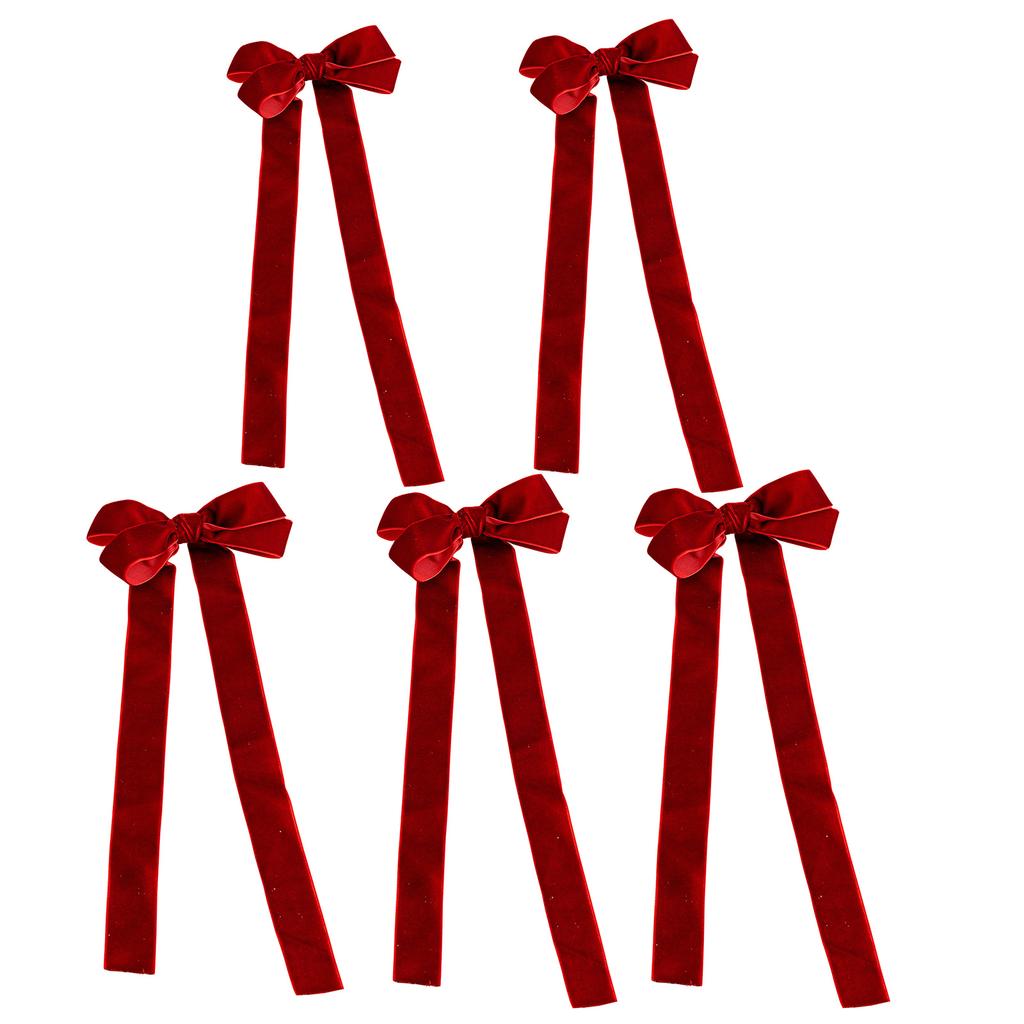 Christmas Decorations: Velvet Ribbon, Velvet Bow Pendants, Christmas Tree Ornaments, Christmas Setting Scenes