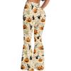 Women's Halloween Print Yoga Pants - Flared Leggings, Casual Stretchy Bell Bottom Pants for Women, for Yoga, Daily Wear and Party