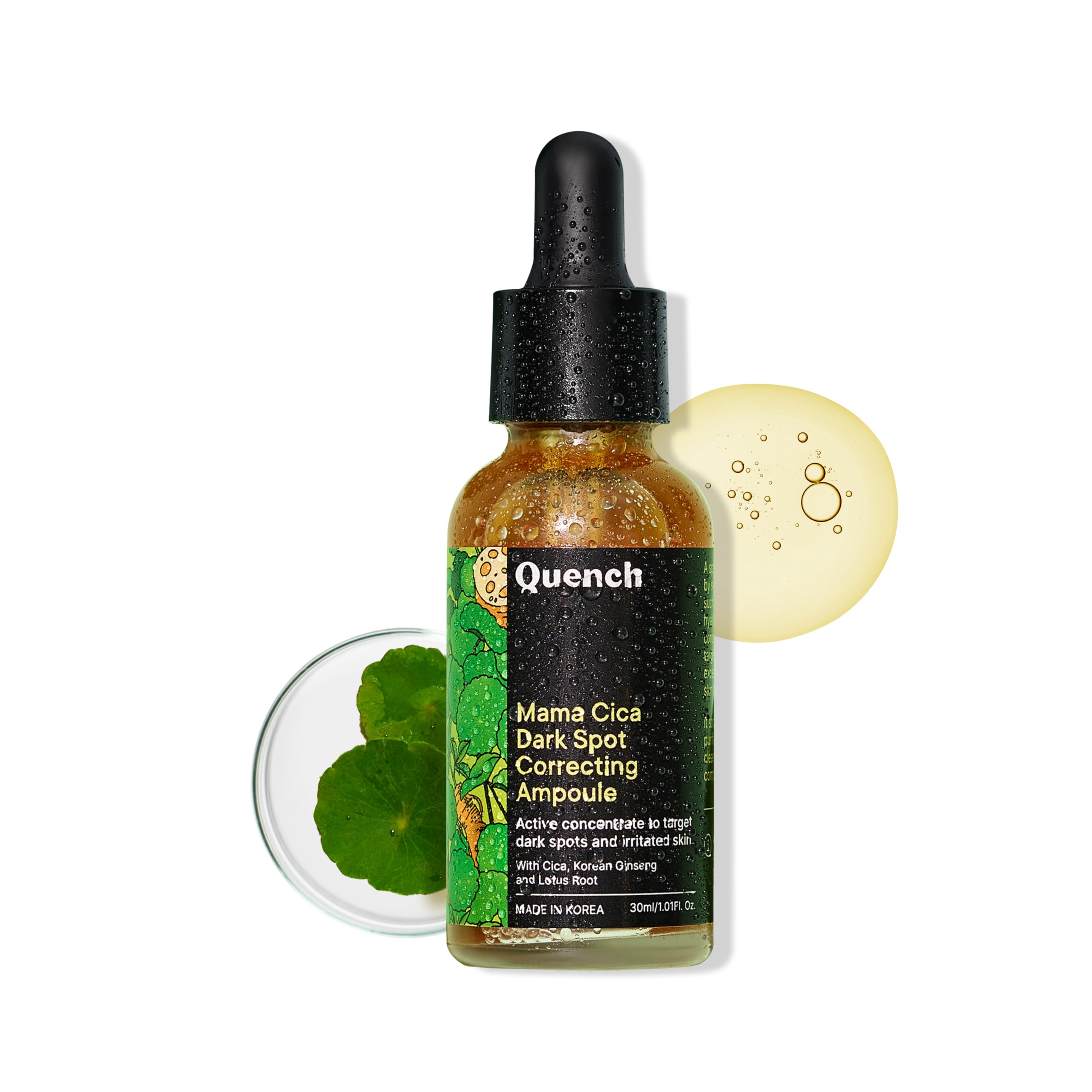 QUENCH BOTANICS Quench Dark Spot Correcting Serum with Cica Herb Repair & Hyaluronic Acid | Concentrated Ampoule to Reduce Dark Spots | For Pigment