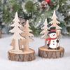 Cute Christmas Wooden Accessories Cartoon Xmas Tree Accessories Party Layout