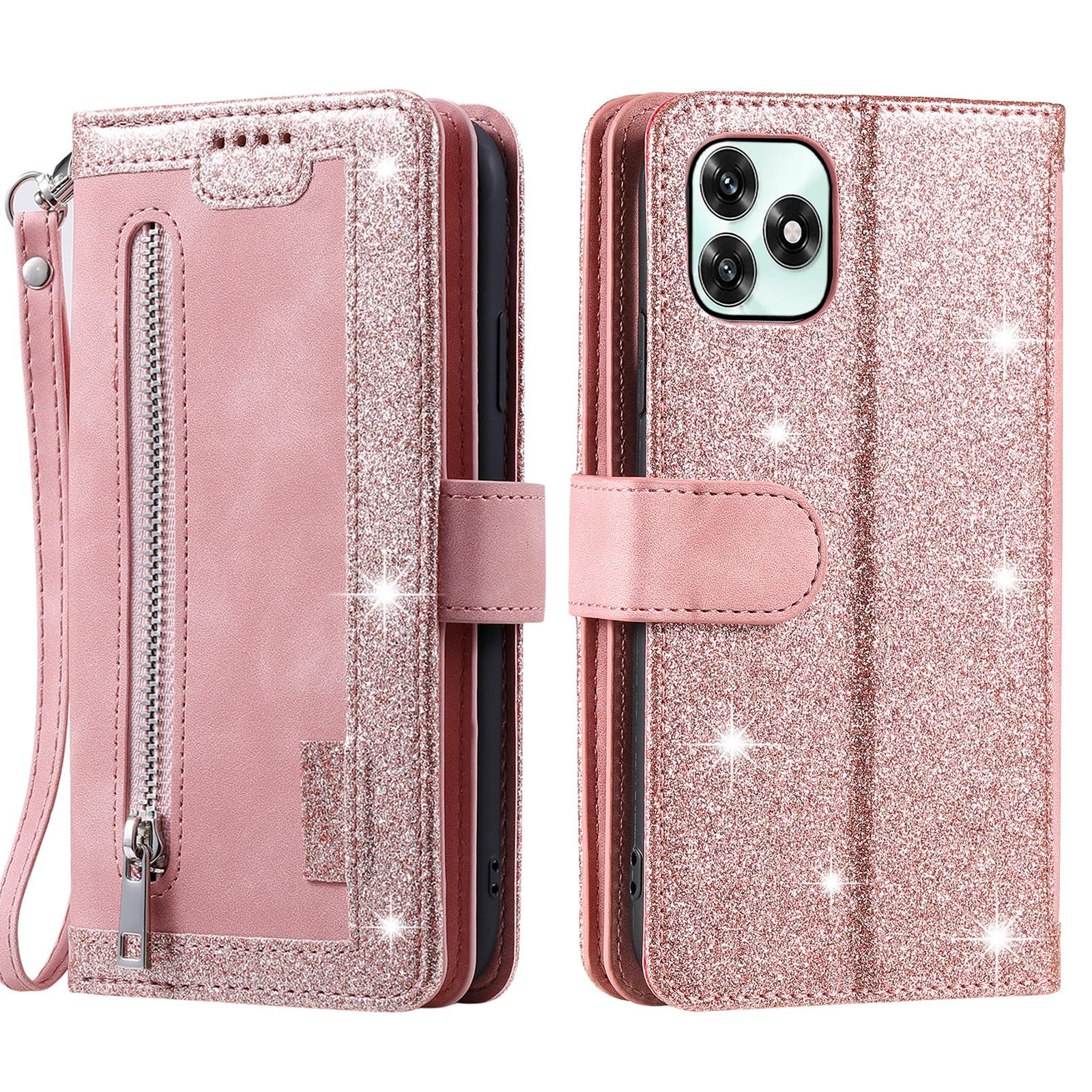 Phone Case For Honor Play10A 4G / X5c Plus 4G / X5c 4G 9 Card Slots Zipper Wallet PU Leather Phone Cover with Wrist Strap