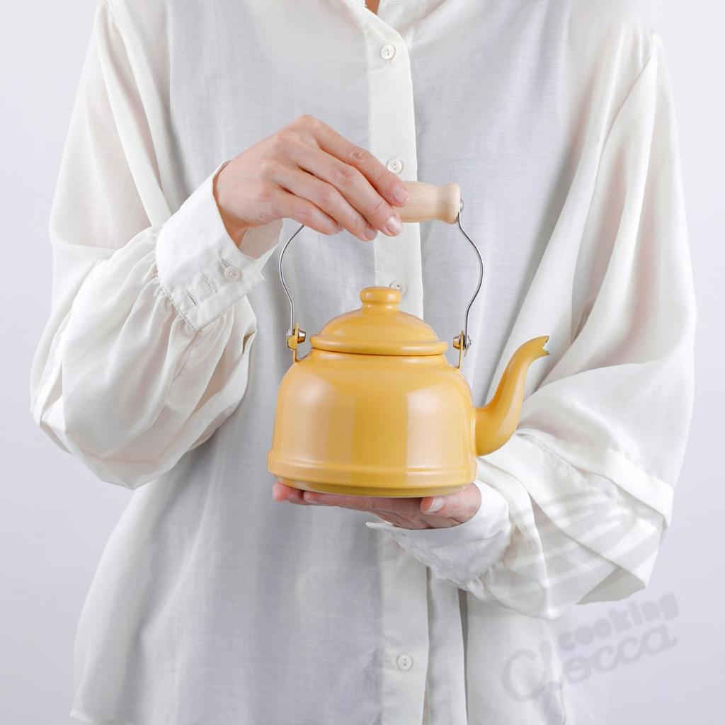 Fuji Enamel Beams Mini Induction Kettle, 0.9L, Compatible, Yellow, BMS09TK.CR