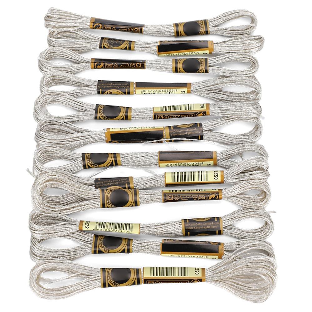 24pcs Glitter Thread Embroidery Floss Polyester Thread HandMade Yarn Hand Embroidery