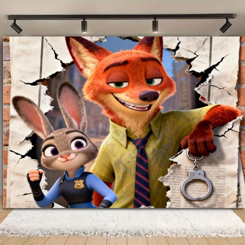 Zootopia 2 Arazzo Decorazione per la Casa Appeso a Parete per Camera da Letto Soggiorno Decorazione Multi-Scena Multi-Dimensioni Decorazione Personalizzata per la Stanza
