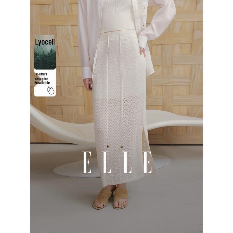 Женская льняная юбка с высокой талией и кулиской от ELLE L