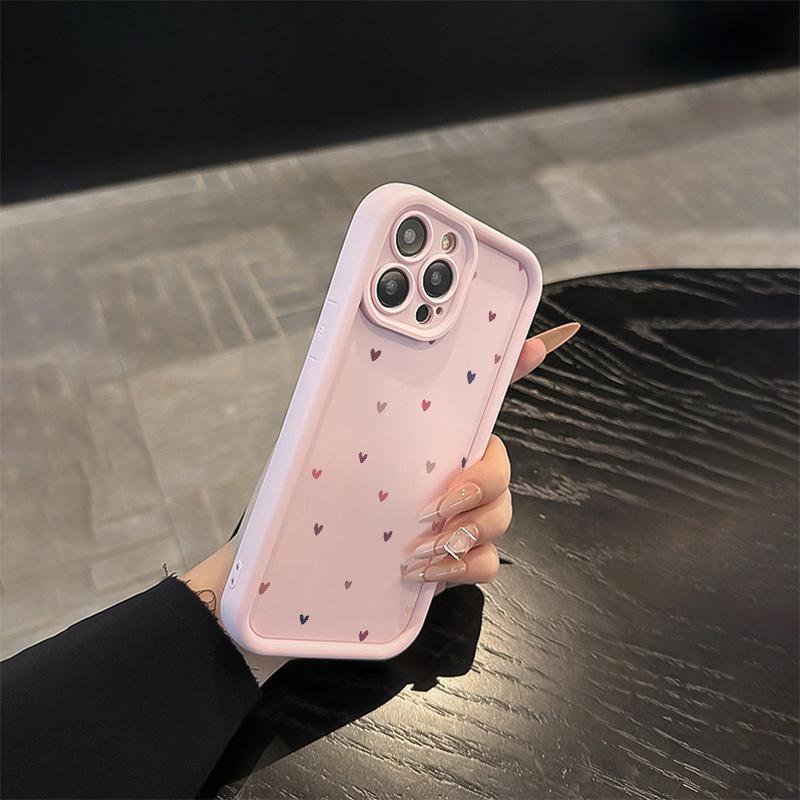 High Bamboo Pink Colored Heart-shaped Phone Case Suitable for iPhone 17 16 15 14 13 12 11 Pro/Max/Plus Anti Drop and Shockproof