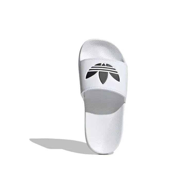 Adidas Adilette Lite Slide J 'White Black' (Unisex) Cloud White / Core Black / Cloud White Kids' Outdoor Slippers EG8272