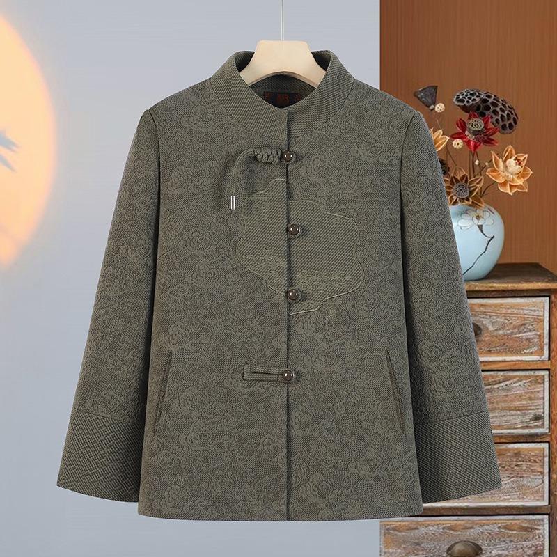 

Pack early spring coat medium top velvet new old lady clothes 5XL (recommended 140-77.5kg)