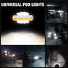 2Pcs 5" 144W 7000LM 6500K & 3000K LED Pods Off Road LED Light Bar Spot Flood Combo Oval Amber Work Light Fog Lights
