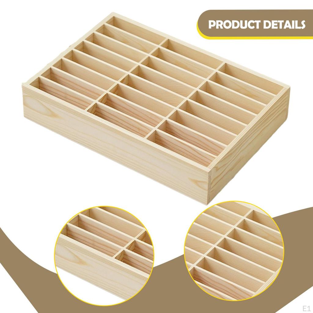 Aufbewahrungsbox für Holztelefone 24 Fächer, Kompaktes Display-Management Desktop-Organizer Handyhalter für