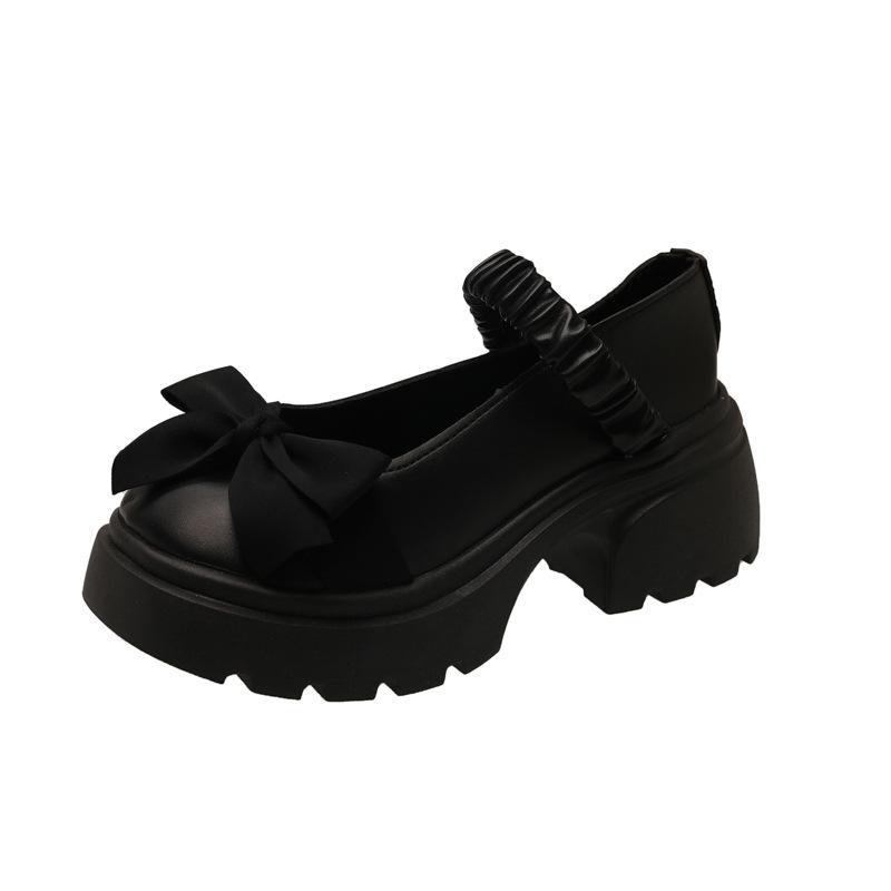 

Лоферы в британском стиле, маленькие кожаные туфли, весна 2025, новые, на толстой подошве-маффине, на толстом каблуке, одинарные туфли, женские лоферы на одной педали 40 чёрный