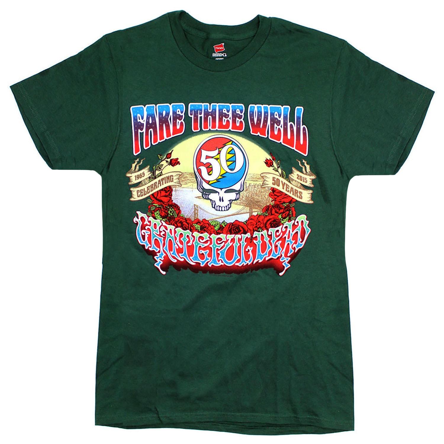 Men s Grateful Dead Fare Thee Well Tee T-shirt Small Green XL