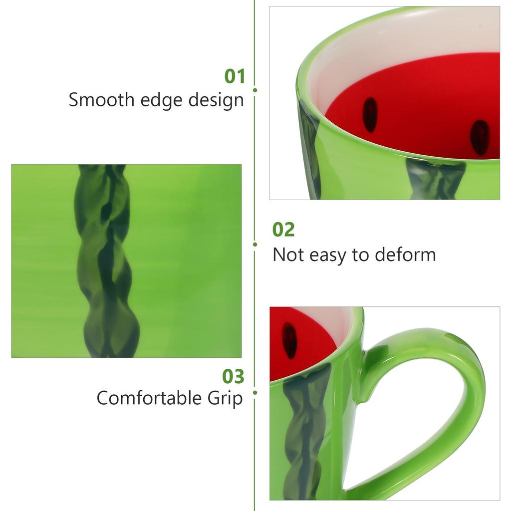 Ceramic Watermelon Water Cup Summer Design Sturdy Heat Resistant Coffee Tea Milk Drinking Mug Ceramic Watermelon Cup