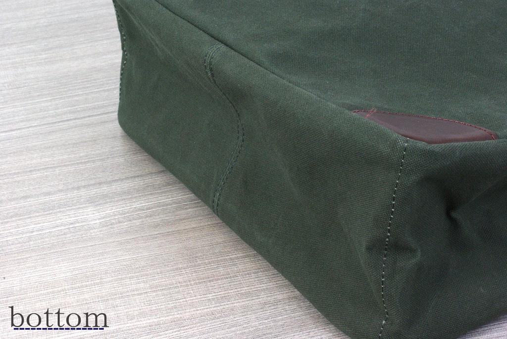 Hinomoto Canvas Tote Bag, 4-Pocket Tote (Olive Drab  Fits A4 Sizes), Handcrafted Canvas Bag with Vegetable Tanned Leather, Multiple Pockets,