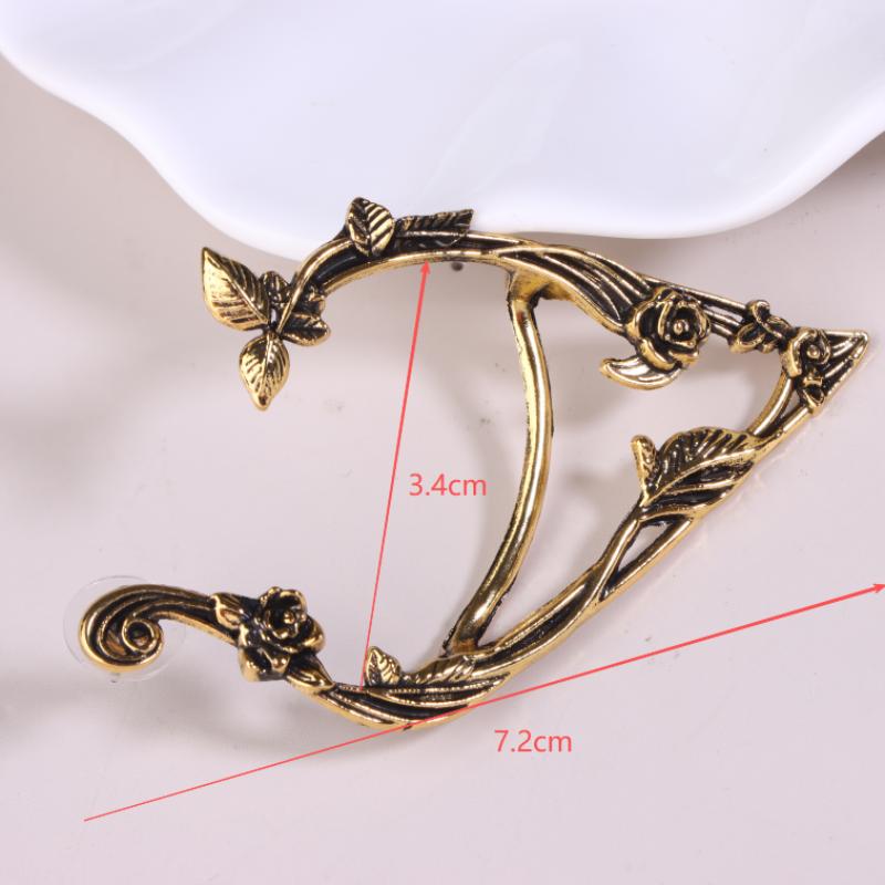 Goth Fairy Elf Ear Cuff Earrings Women Statement Vintage Piercing Clip Earring Halloween Party Jewelry Gift