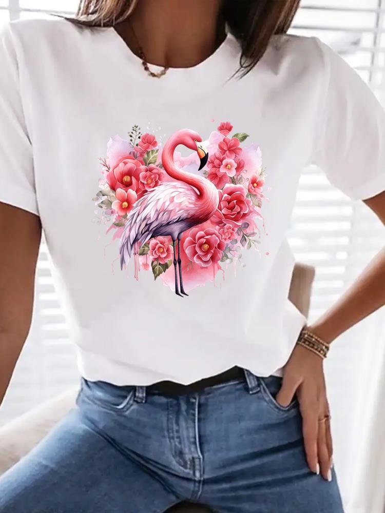 (Asian Size) Lovely Holiday Trend Woman Top Fashion Women Clothing Short Sleeve T Shirt Female Graphic T-shirts Print Tee