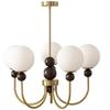 Mid-Century Magic Bean Solid Wood Chandelier: French Retro Light for Living Room or Bedroom.