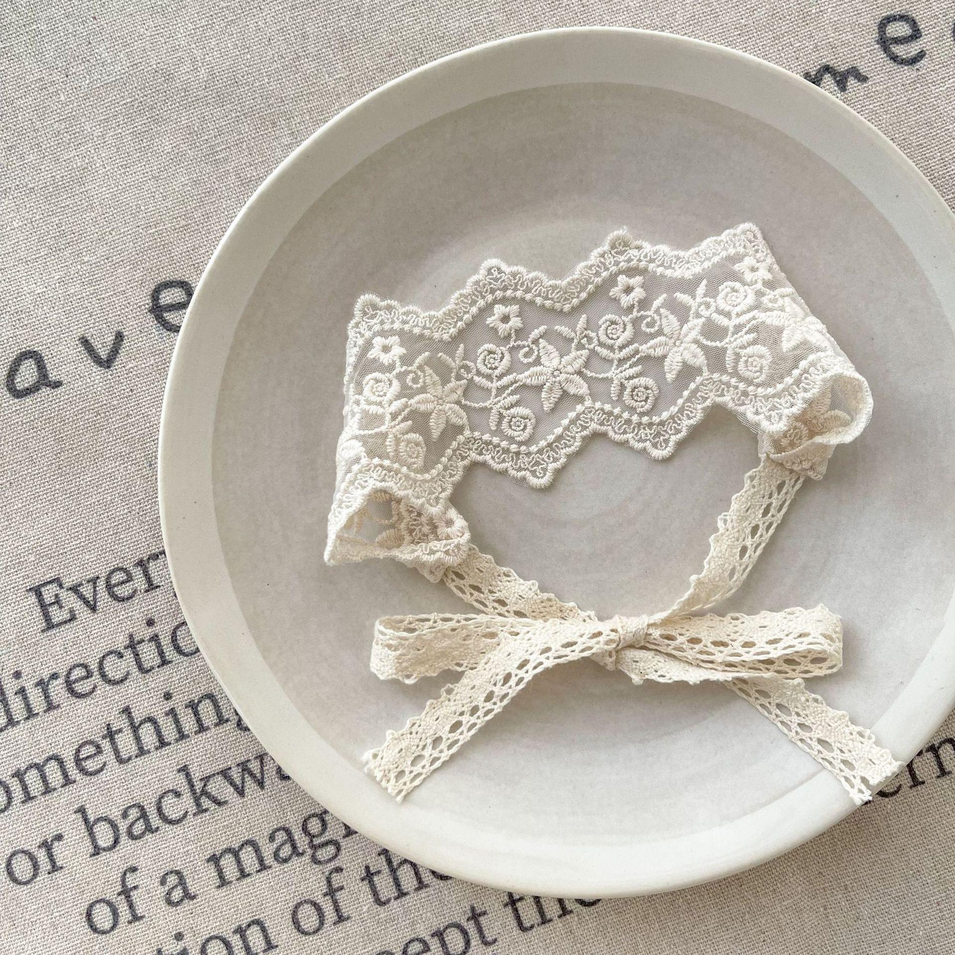 

Аксесуари для волосся для дівчаток Видовжені пов язки Мила дитина Еластична гумка для волосся Новонароджені Мереживо Білий жаккард Квітковий реквізит для фотографій принцеси